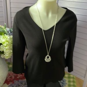 Talbots sweater with scalloped edge sleeves